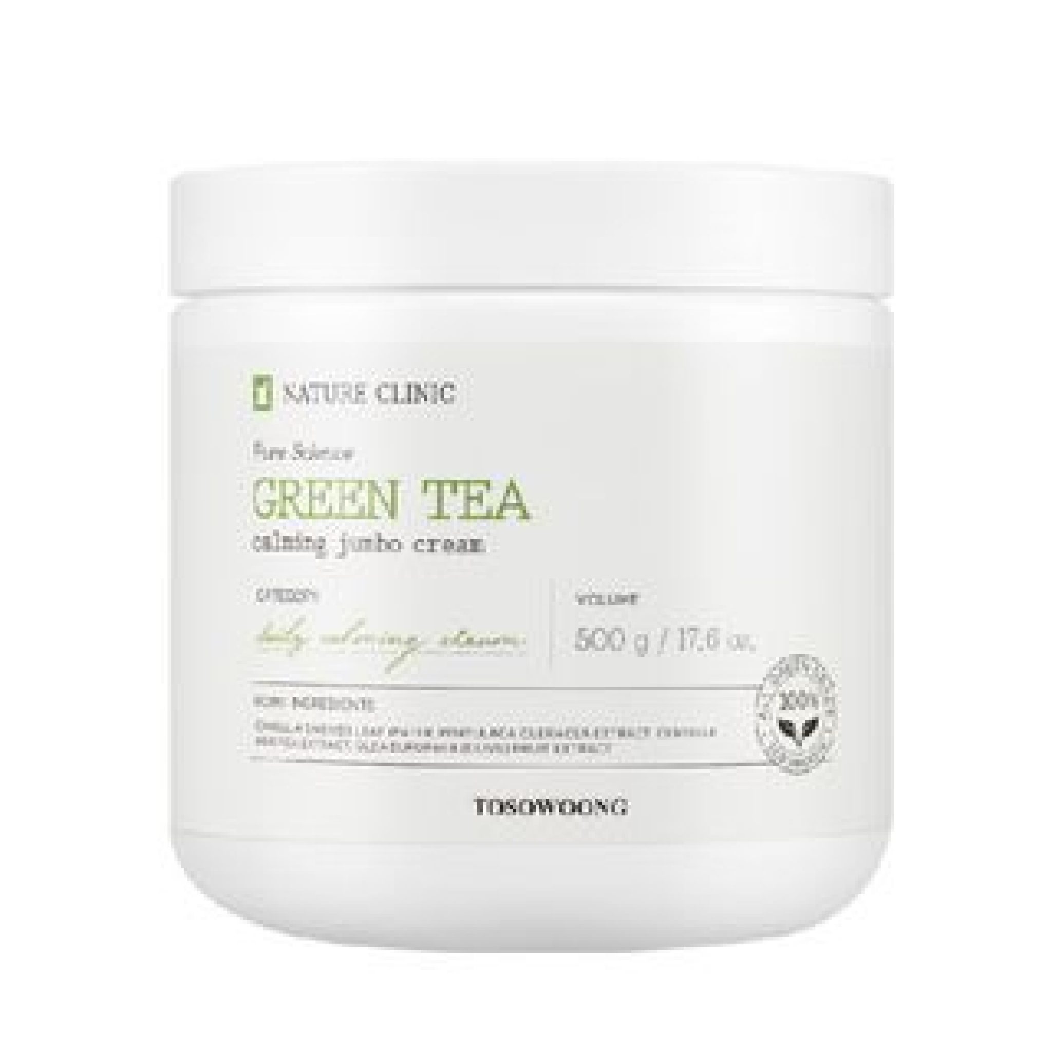 TOSOWOONG - Green Tea Calming Jumbo Cream 500g 500g - Korean Skincare ...